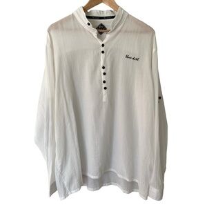 Blanc Du Nil White Cotton Shirt Mens XXL Long Sleeve Breezy Coastal Luxury EUC